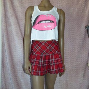 RUBY PLAID MINI SKIRT SZ L
